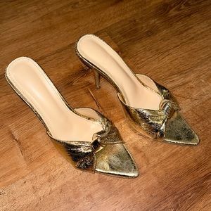 Gold Mule Heels